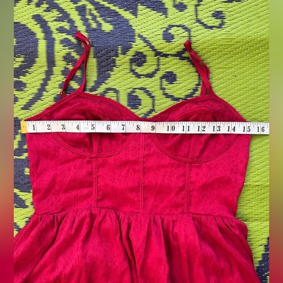 New Storia Red Fuchsia Spaghetti Straps Front Slit Maxi Dress Size Small Party - Picture 12 of 14